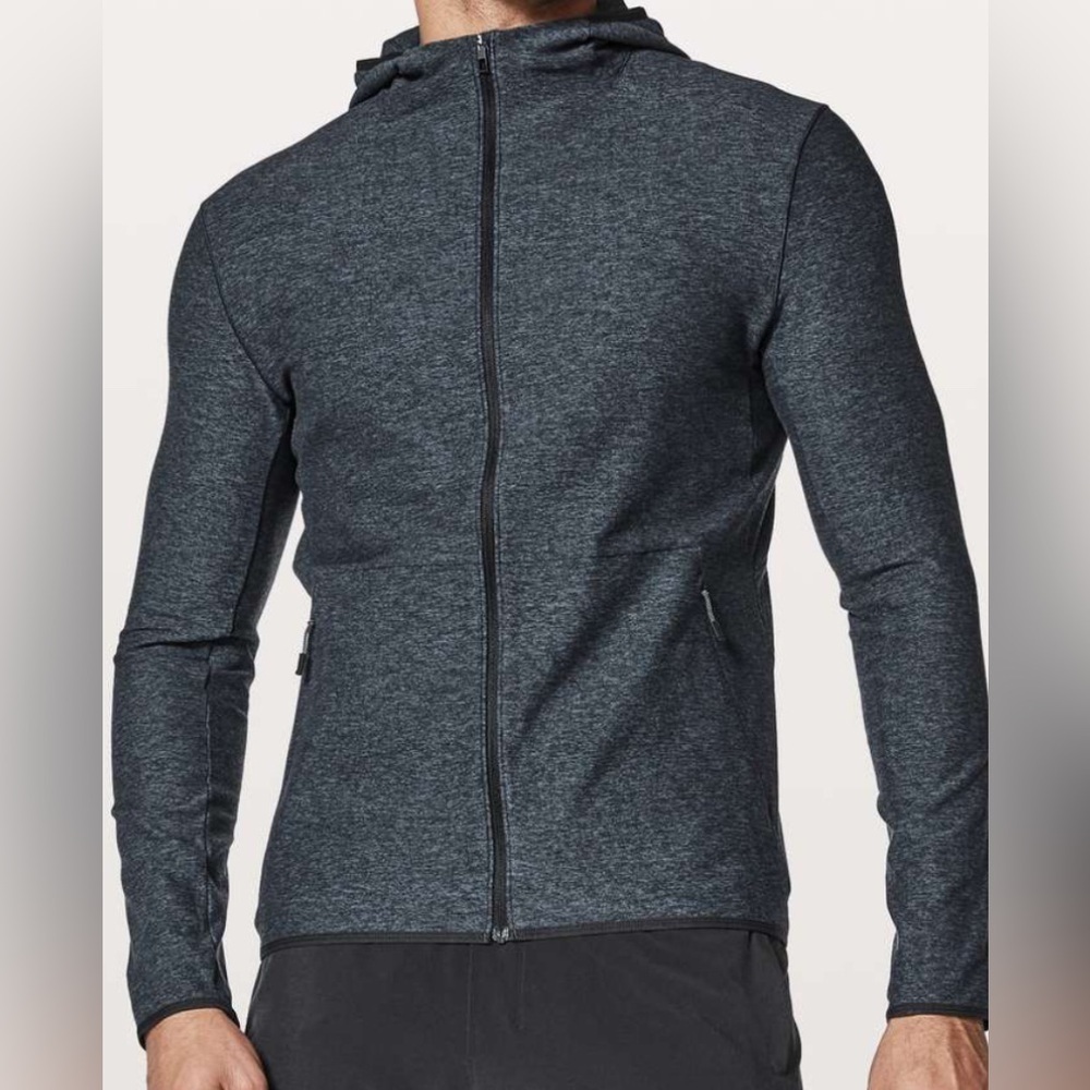 Lululemon Surge Warm Full Zip Hoodie Sweater Gray & Black Size XXL